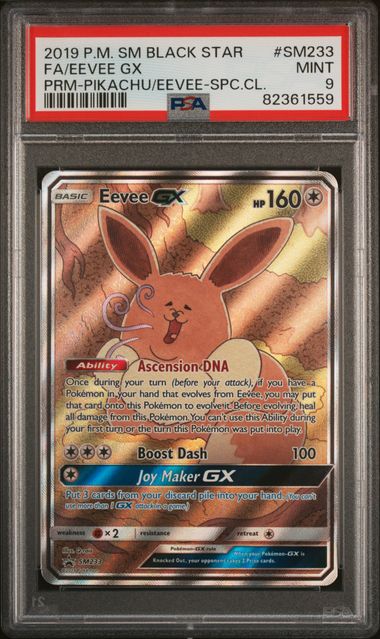 PSA 9 eevee GX SM black star promo